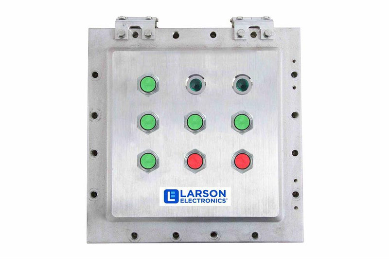 Explosion Proof Control Station - C1D1 - (2) Green LED Ind Lamps [240V], (7) Green/Red Push Buttons