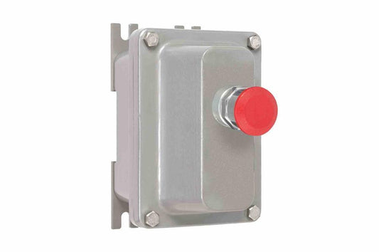 EXP Emergency Stop Switch, 600V 20A DPST, LV Aux Contacts, Shutoff Pump Label