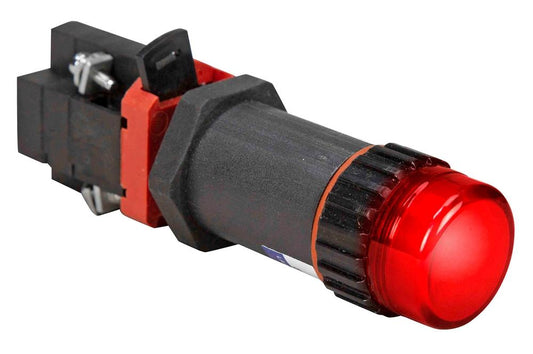 12mA Explosion Proof LED Pilot Light - Class I, II, III - 120V AC/DC, Short Barrel - Red - TB - N4X