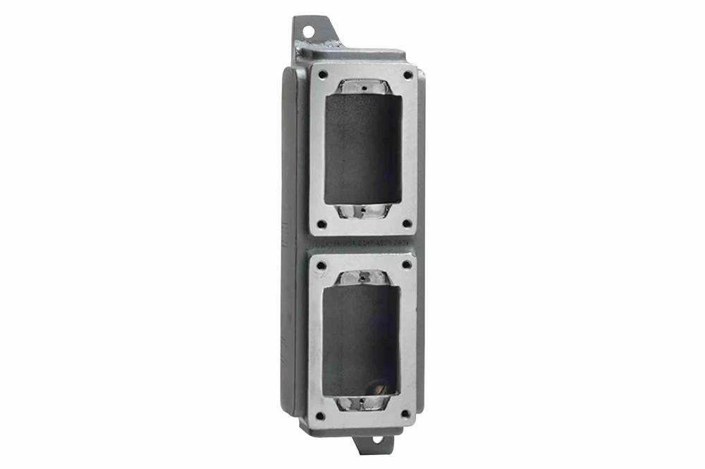 Explosion Proof Device Box - Class I, II, III - Vertical, Double Gang - Feed Thru - (2) 3/4" NPT Hubs