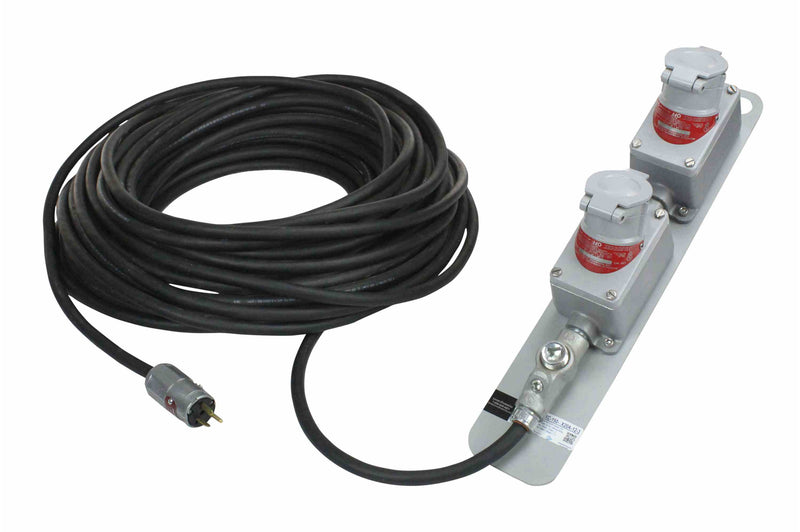 Larson Explosion Proof Extension Cord - 50' 10/3 SOOW Cord w/ 20 Amp EP Plug and Receptacle