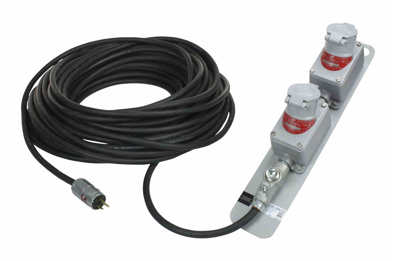 Larson Explosion Proof 25' Extension Cord - Double Gang - 20 Amp Continuous Service - 25' 12/3 SOOW