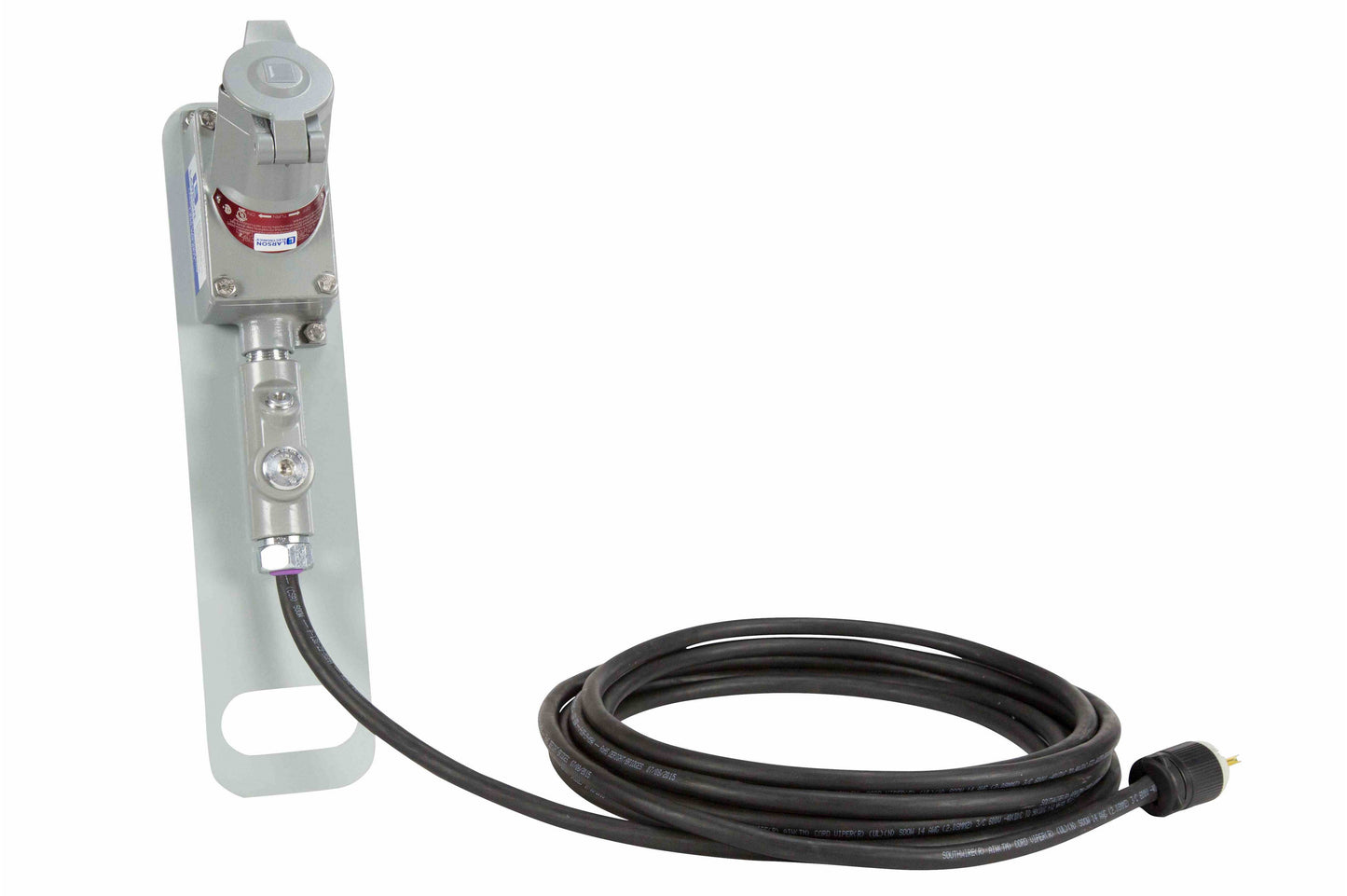 Larson Explosion Proof 25 Foot SOOW Extension Cord - 15 Amp Continuous Service - General Area Use Plug