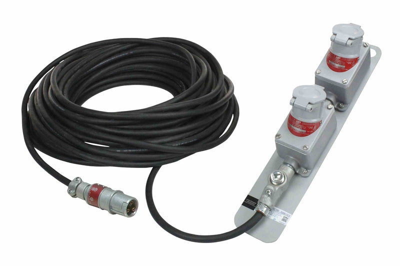 Larson Explosion Proof Extension Cord - Double Gang - 30 Amp Continuous Service - 50' 12/3 SOOW Cord