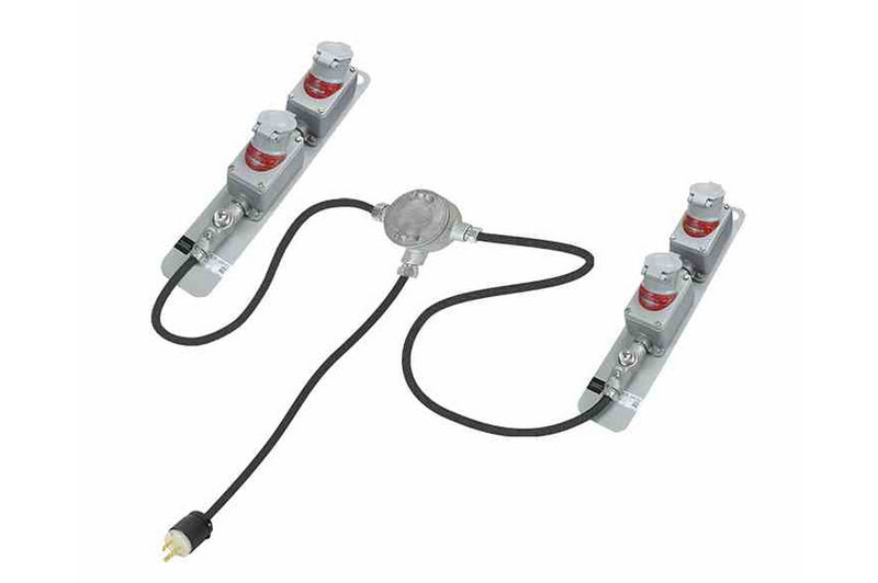 Larson Explosion Proof Extension Cord - 55' 12/3 SOOW Cord w/ EP Plug and Outlet - Inline Switch