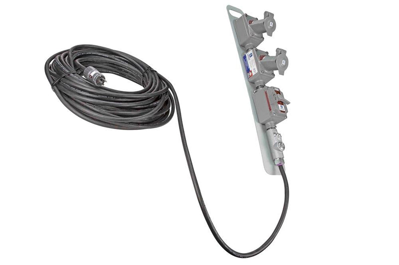 50' Explosion Proof Double Gang 12/3 Extension Cord with Inline Switch - 20 Amp Continuous Service