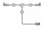 10' 12/3 SOOW Extension Y Cable - (2) 1523 Female Connectors - Surface Mount Junction Box