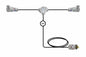 20' 12/3 SOOW Extension Y Cable - (2) 1523 Female Connectors - Surface Mount Junction Box