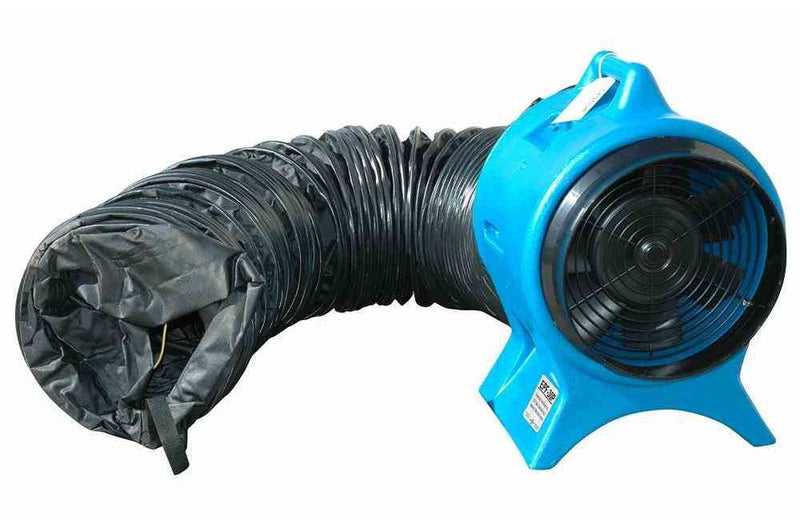 Intrinsically Safe Blower (Ventilator) 25 foot Static Conductive Duct Redirects Stale Work Area Air