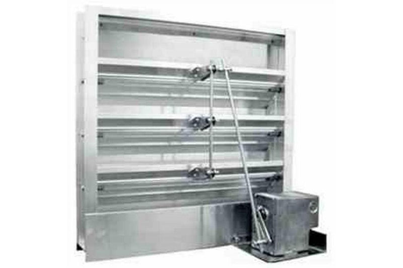 Explosion Proof Fan Shutters - 18"x18" - 115V Motor and Chain - Shutters and Actuator for HAZLOC