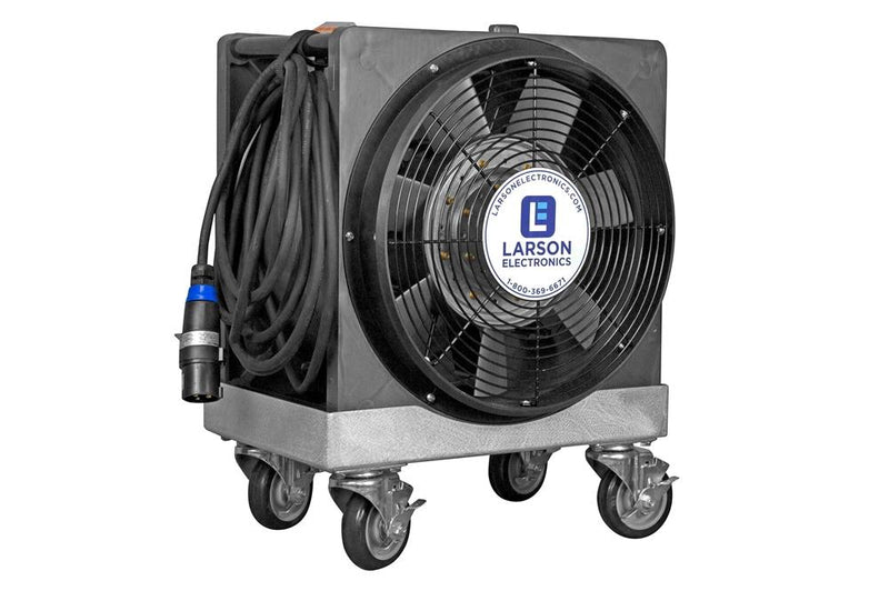 Electric Explosion Proof Box Fan Blower Cart - 4450 CFM - Locking Casters - 30' Cord - ATEX