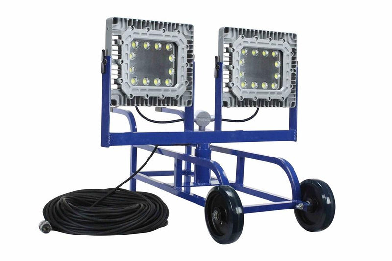 300W Explosion Proof LED Tank Light - Portable Wheelbarrow Cart - 42,000 lms - C1D2 Cord Cap - Switch