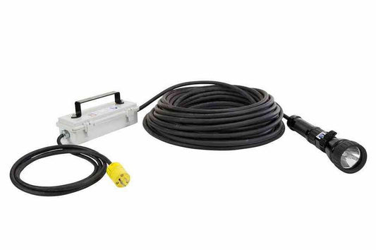 20W HID Explosion Proof Search Light - C1D1 & C2D1 - 120-277VAC Stepped Down to 12V DC - 100' SOOW
