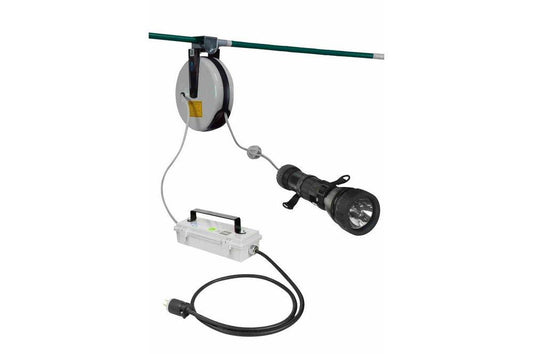 20W HID Explosion Proof Search Light - C1D1 & C2D1 - 120-277VAC Stepped Down to 12V DC - 30' SOOW