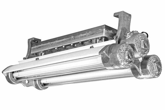 Explosion Proof Fluorescent Light - Paint Booths, Rigs - 2', 1 Lamp Fixture - Bi-Axial Bulb Design