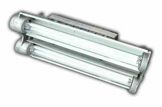 Low Profile Explosion Proof Fluorescent Light Fixture - 2 Foot 4 Lamp Compact Design - 8000 Lumens