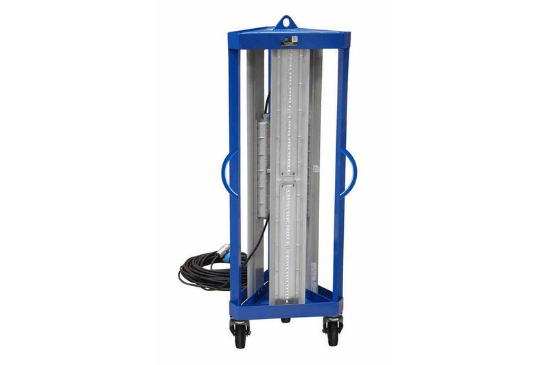 4' Explosion Proof Portable LED Flood Light System - Wheeled Frame Base w/ 3 Handles - Tank Cleaning