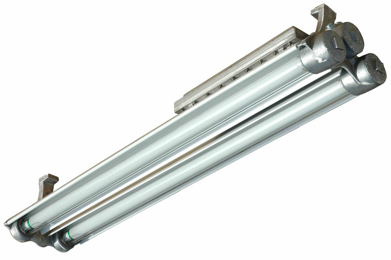 Larson 72W Surface Mount Explosion Proof Fluorescent Light Fixture - Paint Booth Rated - 6700 Lumens - 2 La