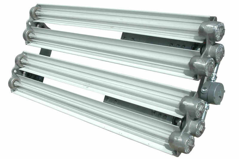 Larson Explosion Proof Fluorescent Lights for Paint Booths - 4 Foot - 3 Lamp - T5HO, T8, T12HO