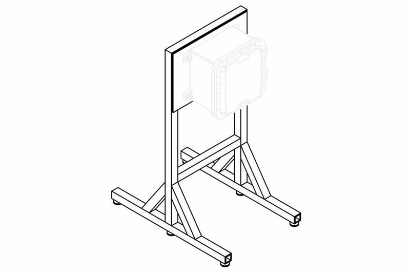 4' Portable Explosion Proof Enclosure Stand for EPL-AEB-12.12.8 Series - Two Legs, Foot Pads - Aluminum