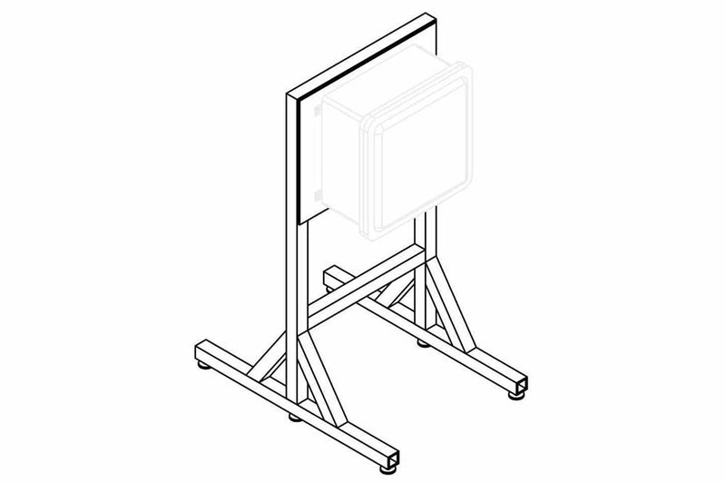 4' Portable Explosion Proof Enclosure Stand for EPL-AEB-16.16.8 Series - Two Legs, Foot Pads - Aluminum