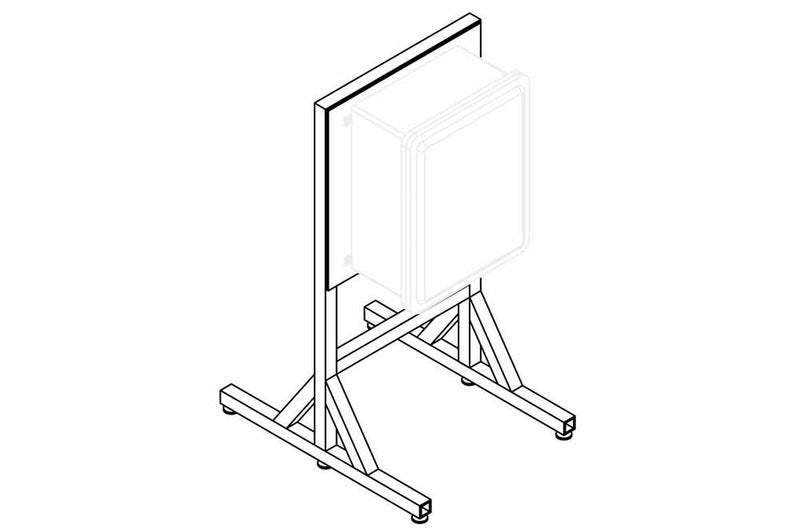 4.5' Portable Explosion Proof Enclosure Stand for EPL-AEB-18.24.10 Series - Two Legs, Foot Pads - Aluminum