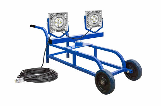 Explosion Proof LED Tank Light Cart - (2) 50W LED - Adjustable LED Light Heads - 14,000 lms