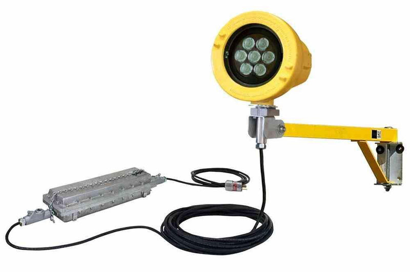 70W Explosion Proof Dock Light - 120/277V to Low Voltage DC - Inline C1D1 Transformer - 26" Arm