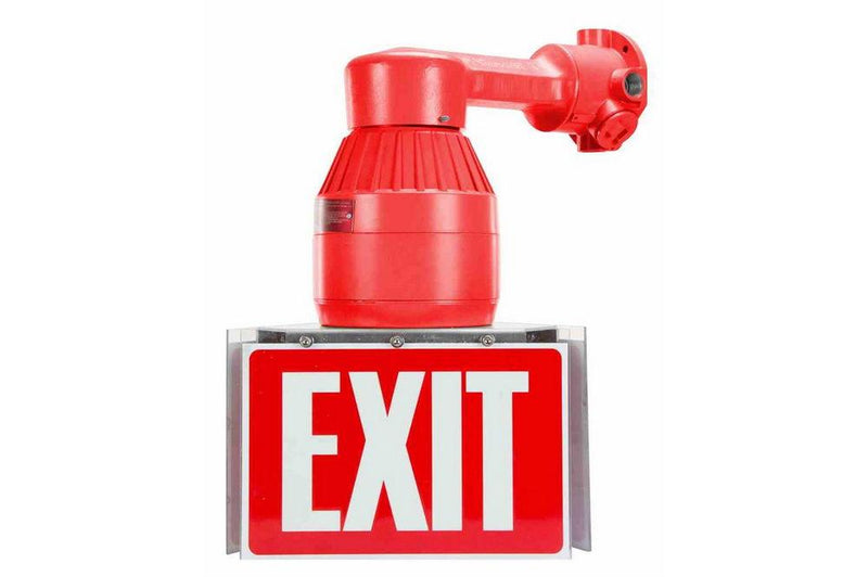 26W Red Explosion Proof Compact Fluorescent Exit Sign - 1800/450 Lumens - Class I Div 1 & 2