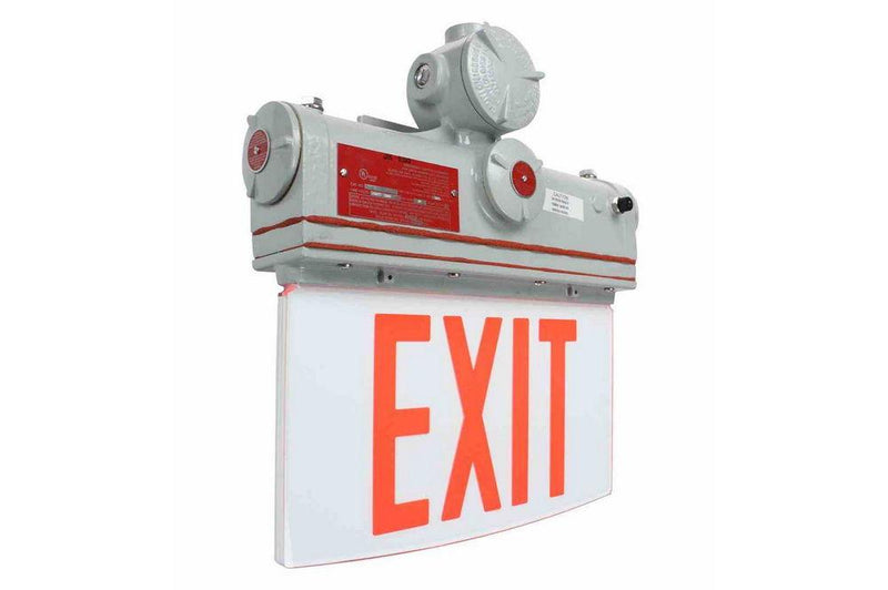 Explosion Proof Exit Sign - Class I, Division I - IP65 - 120V/277VAC - Emergency Battery Back-Up