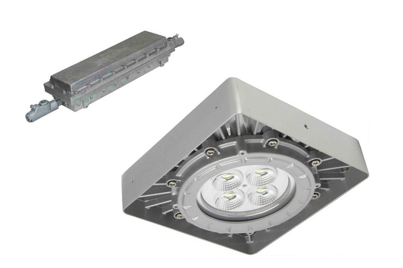 C1D1 Explosion Proof High Bay LED Fixture w/ Emergency Battery Backup - Paint Spray Booth Approved