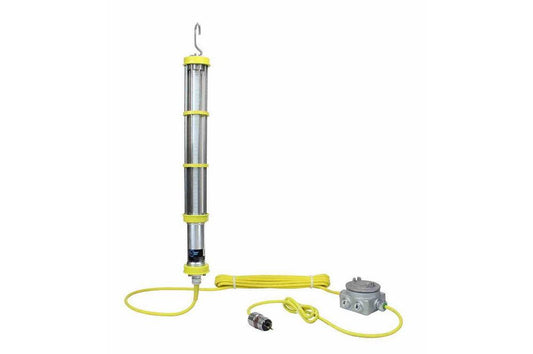 Explosion Proof LED Aluminum Drop Light - Class I Div 1 - 100' Cord - 120V to 12V - C1D2 Inline - PuriLite