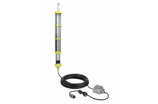 Explosion Proof LED Aluminum Drop Light - Class I Div I - 50' SOOW Cord with an inline transformer a - PuriLite