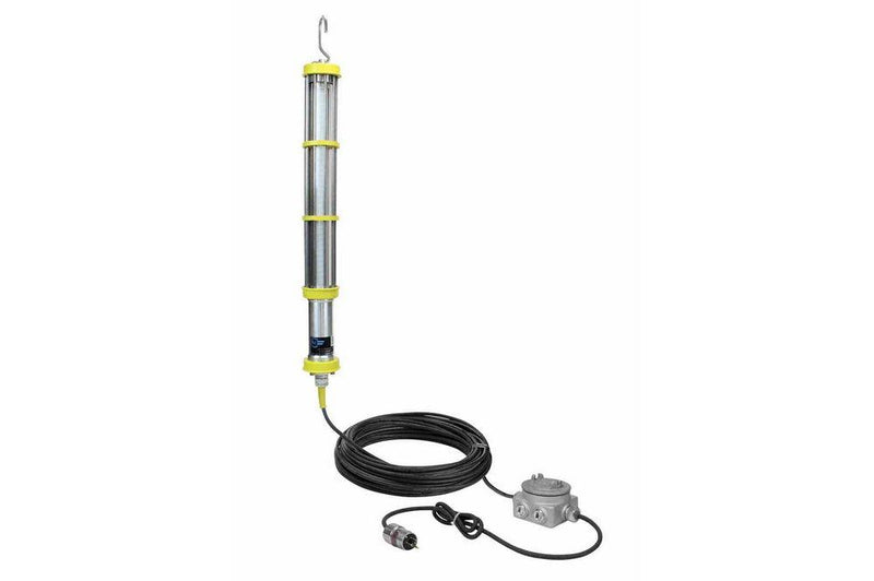 Explosion Proof LED Aluminum Drop Light - Class I Div I - 50' SOOW Cord with an inline transformer a