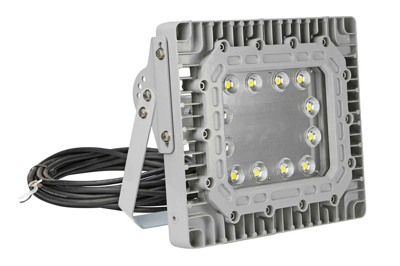 100W Explosion Proof High Bay LED Light Fixture - Paint Spray Booth Approved - 40 ft Cord Blunt Ends