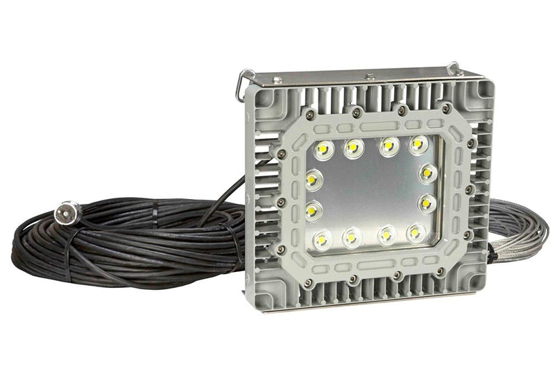 C1D1 Explosion Proof 150 Watt Suspended LED Light Fixture - 200ft Cord - Safety Cable Mount