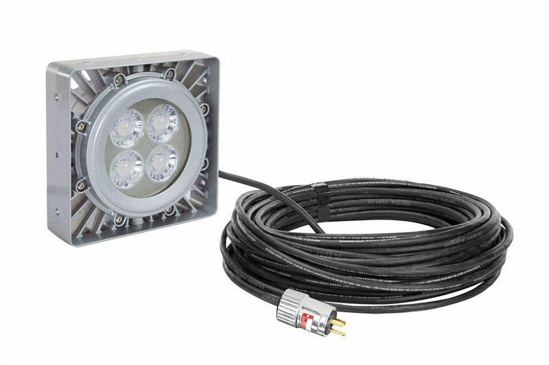 30W Explosion Proof High Bay UV LED Light Fixture - C1D1 - 10,500 mW - 100' Cord w/ EXP Cord Cap