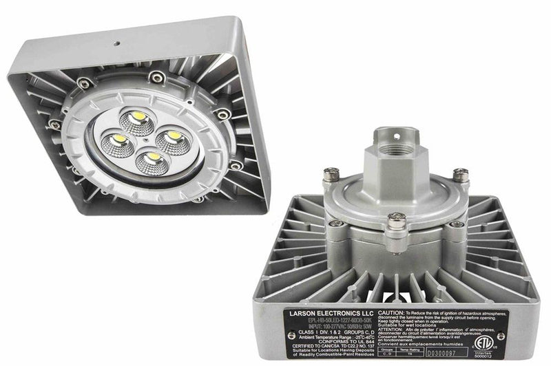 50W Explosion Proof Low Bay LED Light Fixture - Paint Spray Booth Approved - 7,000 lms, T5 - Chain Hang Mount