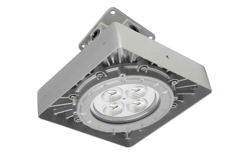 50W Explosion Proof Low Bay Dimmable LED Fixture - Paint Spray Booth Approved -7,000 lms - Ceiling Mount - T5 - 0-10V Dimming