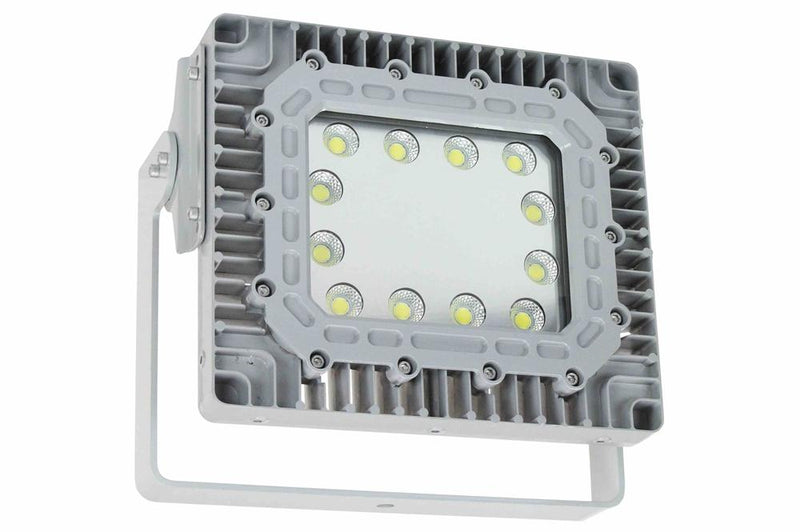 150W Explosion Proof LED Flood Light - Surface Mount - 21,000 Lumens - C1D1 - 120-277V AC - 304 Stainless Steel Mounting Bracket - Back Mounted Control Handle