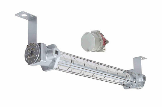 40W Explosion Proof Low Profile LED Light - 5,400 lms - Class 1/2, Div 1/2 - External Battery Backup