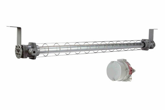 80W Explosion Proof Low Profile LED Light - Class 1/2 Div 1/2 - 10,800 lms - External Battery Backup