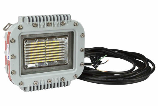 Explosion Proof 70 Watt Low Profile LED Light Fixture - 6000 Lumens - Class 1 Div 1 & 2 - 33' Whip