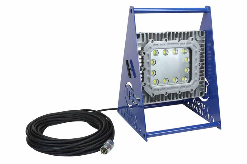 100W Explosion Proof LED Light - C1D1, 120-277V - Inline Dimmer, Non-Sparking Aluminum Base - 150' Cord