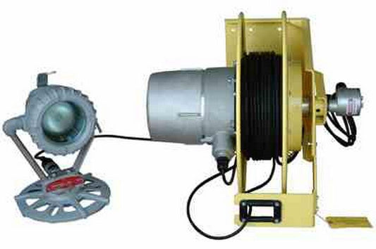 Explosion Proof Pedestal Mount Incandescent Light w/ 50' Cord Reel - 250 Watt -120V