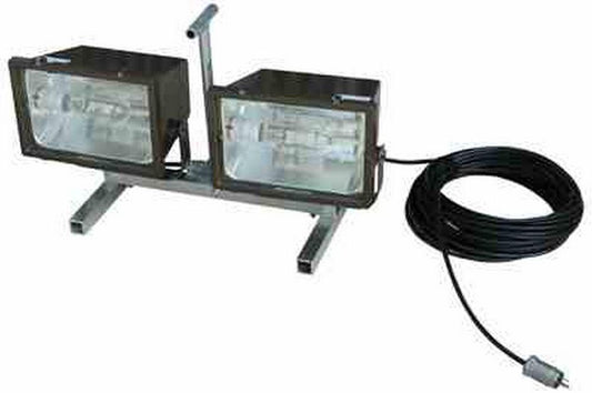 Hazardous Area Light - Pedestal Stand - 2 X 400 Watt Metal Lights - Class 1 Div 2 - 200ft Cord