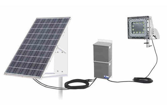 100W Explosion Proof Solar-powered LED Fixture - 24V - Slip Fit Yoke Mount - 40' 12/2 SOOW Cord