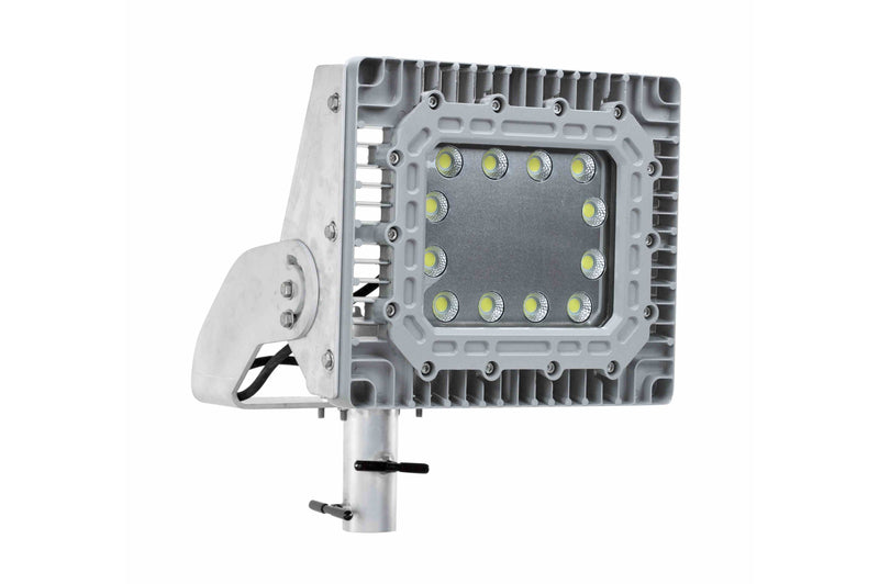 Larson Explosion Proof 150 Watt Adjustable Pole Top Slip Fit Mount LED Light Fixture- 4x4 Slip Fitter Yoke