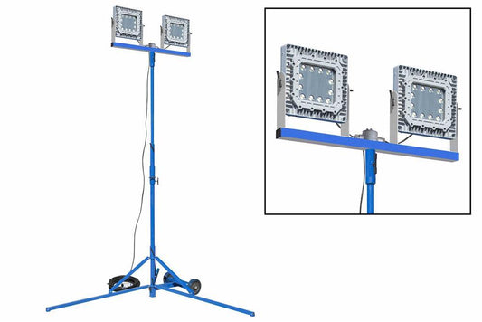 300 Watt Explosion Proof LED Light Tower - Quadpod Mount - C1D1 - 100' Cord - 16A Pin/Sleeve Plug