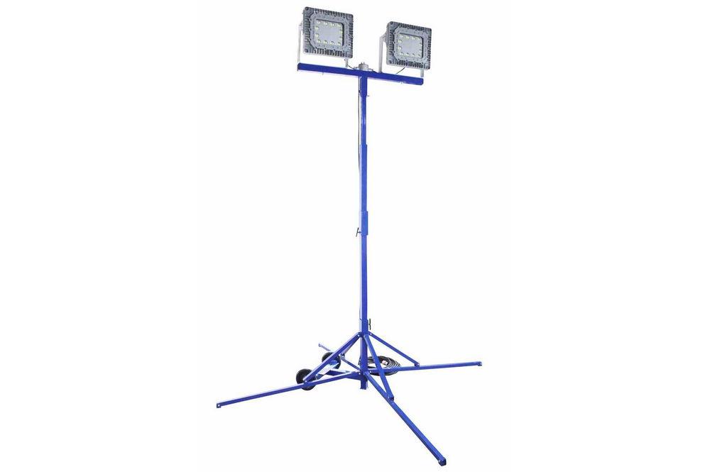 300W Explosion Proof LED Light Tower - Quadpod Mount - C1D1 - 200' 12/3 Cord w/ EXP Plug